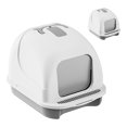 thumbnail image 4 of Cat Litter Box, Fully Enclosed  Pedal Design Cat Toilet Prevent Splashing  for Home Blue,,Green,White, 4 of 8