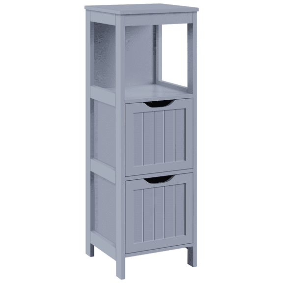 Renwick Wooden Cabinet with 2 Drawers for Storage, Gray
