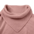thumbnail image 7 of Women's Cowl Neck Sweater Lightweight Solid Color Long Sleeve Knit Pullover Jumper Tops Pink L, 7 of 7