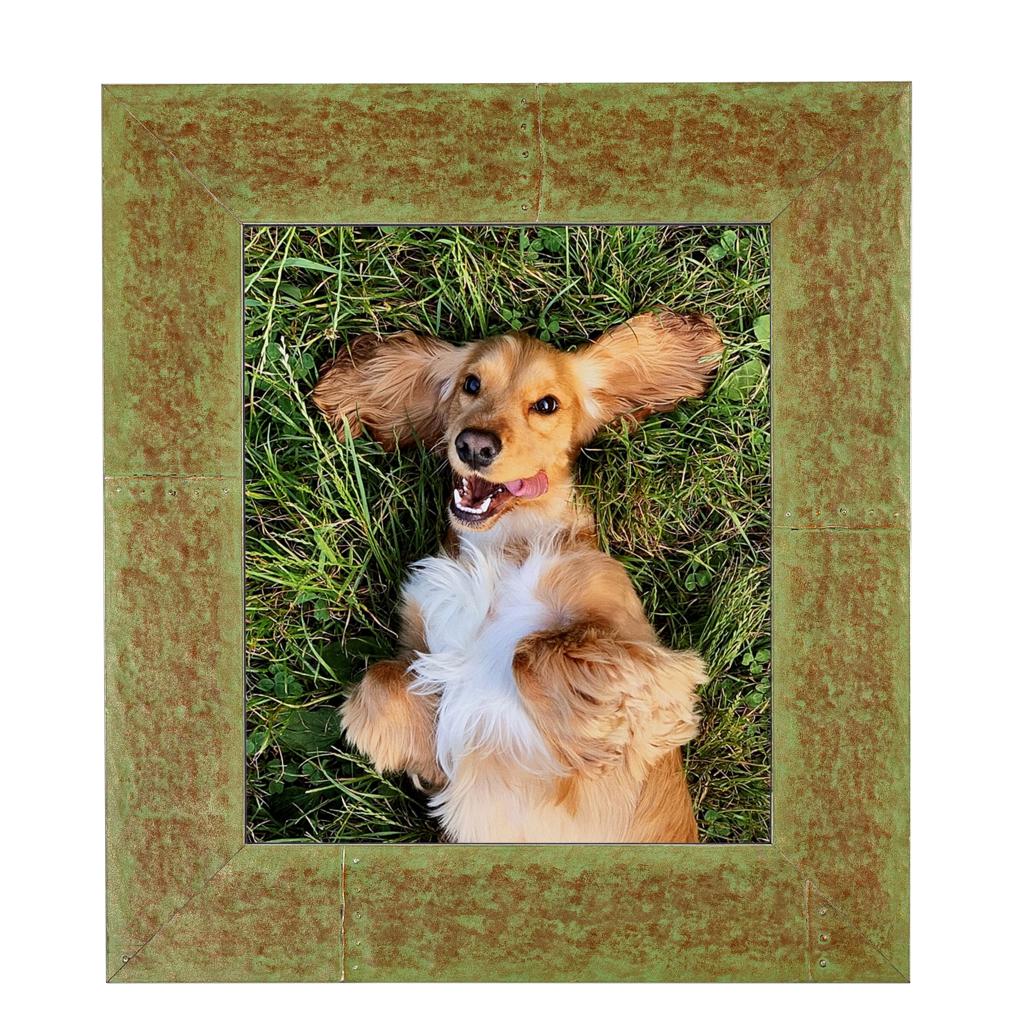 ArtToFrames 18" x 24" Aged Copper Green Picture Frame, 18x24 inch Green Wood Poster Frame (WOM-4954)