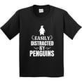 thumbnail image 3 of Inktastic Easily Distracted by Penguins Youth T-Shirt, 3 of 5