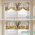 thumbnail image 3 of Tie Up Valance for Windows Sunflower Elephant Curtains Valances Rod Pocket Valance Window Treatments Retro Daisy Flower Animal Balloon Curtains for Kitchen Living Room Bedroom Bathroom 54x18 Inch, 3 of 9