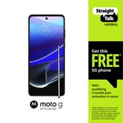 Straight Talk Motorola Moto G Stylus 5G (2022), 128GB, Black- Prepaid Smartphone [Locked to Straight Talk]