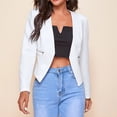 thumbnail image 2 of Lisingtool Winter Coats for Women Ladies Elegant Casual Solid Color Zipper Pockets Suit Thin Jacket Womens Tops White, 2 of 7