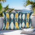 thumbnail image 4 of Outdoor Pillow Cover Abstract Blue Yellow Oil Painting Set of 2 Waterproof Throw Pillowcases Modern Art Decorative Patio Furniture Pillows for Couch Garden Indoor & Outdoor Use, 4 of 9