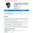 thumbnail image 2 of Auto Trans Pressure Sensor Transducer - Compatible with 2000 - 2007 Dodge Ram 2500 2001 2002 2003 2004 2005 2006, 2 of 2