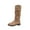 Khaki, variant on SKIYLEVZ Knee-High Boots for Women Comfort Platform Leather Boots Effortless Booties for Outdoor Winter Adventures Figure-Flattering Fashion Statement Faux Leather Boots