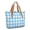 Blue and White Checkered Pattern, variant on Black and White Checkered Pattern Large Tote Bag for Women, Polyester Roomy Carryall with Pockets and Zipper, Lightweight Gifts Ideas for Women Men