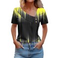 thumbnail image 1 of Camisetas de Manga Corta para las Mujeres Impresas Primavera Verano Botón de la Camiseta Casual, Camisetas de Mujer Casual, 1 of 4