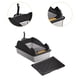 thumbnail image 5 of Caja de arena abierta para gatos, bacinilla portátil para mascotas, arena para mascotas con parte superior abierta Negro con tapete, 5 of 8