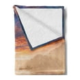 thumbnail image 2 of Fantasy Soft Flannel Fleece Throw Blanket, Imaginary World Man Shipping on His Boat Rowing Fluffy Clouds Endless View Image, Cozy Plush for Indoor and Outdoor Use, 50" x 70", Multicolor, by Ambesonne, 2 of 5