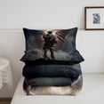thumbnail image 5 of Manfei Vintage American Flag Wings Twin Comforter Sets,Patriotic Soldier Bedding Set,Navy,Black Reversible,2 Pieces,1 Comforter and 1 Pillowcase, 5 of 7