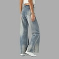 thumbnail image 6 of Personality Plus Size Jeans Waist Waisted Wide Leg Trousers Loose Plus Size Mop Pants Women, 6 of 8