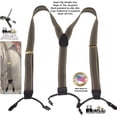 thumbnail image 3 of Hold-Up Brand Tan and Taupe Jacquard Double-ups Y-back Suspenders with Patented Black No-slip Clips, 3 of 4