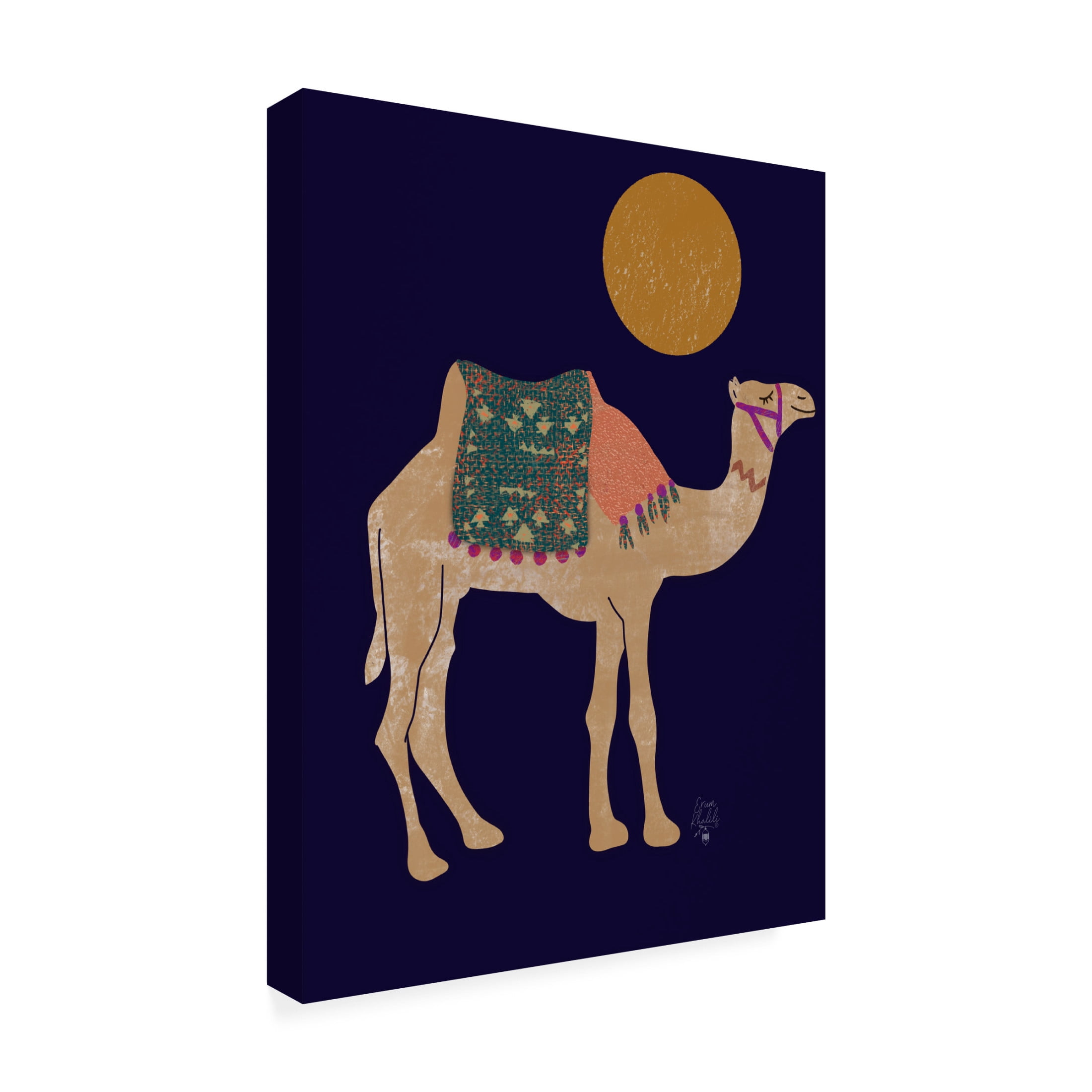 Trademark Fine Art Erum Khalili Camel and Moon Canvas Wall Art