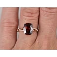 thumbnail image 4 of 2.75Ct Cushion Cut Lab Created Red Garnet Solitaire Women's Ring 14K Rose Gold Plated Silver, 4 of 4