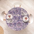 thumbnail image 4 of Ambesonne Floral Fitted Round Tablecloth, Stories with Romantic Roses, 40"- 44" Diameter, Pale Rose Violet and Black, 4 of 5
