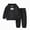 Y158-Black, variant on NOLDARES Boy's And Girls 2 Piece Outfits Long Sleeve Hooded and Sweat Pants Pullover Letter Print Tops, Elastic Waistband, Boys Fall Winter Sets(Y158-Blue)