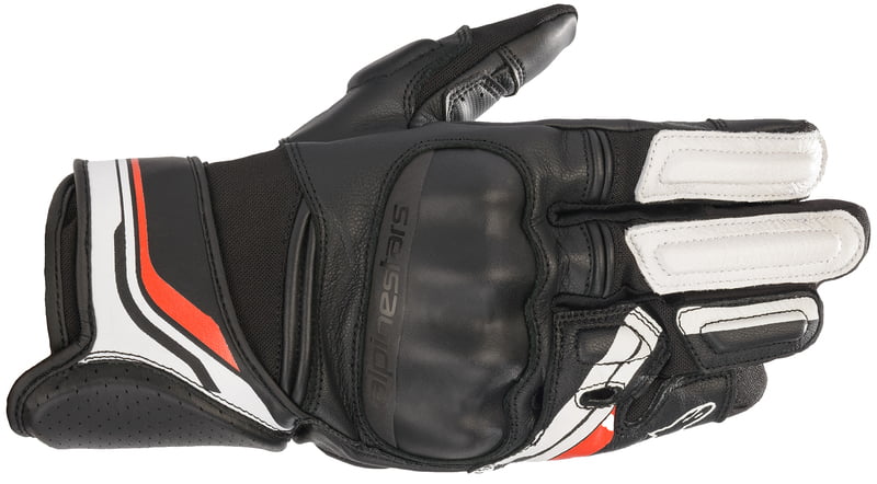 Black Red Alpinestars Booster Mens Short Motorcycle Motorbike Gloves 