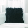 thumbnail image 1 of Black Mongolian Lamb Fur With Polyester Insert Pillow, 1 of 1