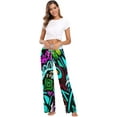 thumbnail image 6 of Women's Multicolor Ethnic Boho Pajama Pants, Casual Pajama Bottoms Lounge Pants Wide Leg, 6 of 7
