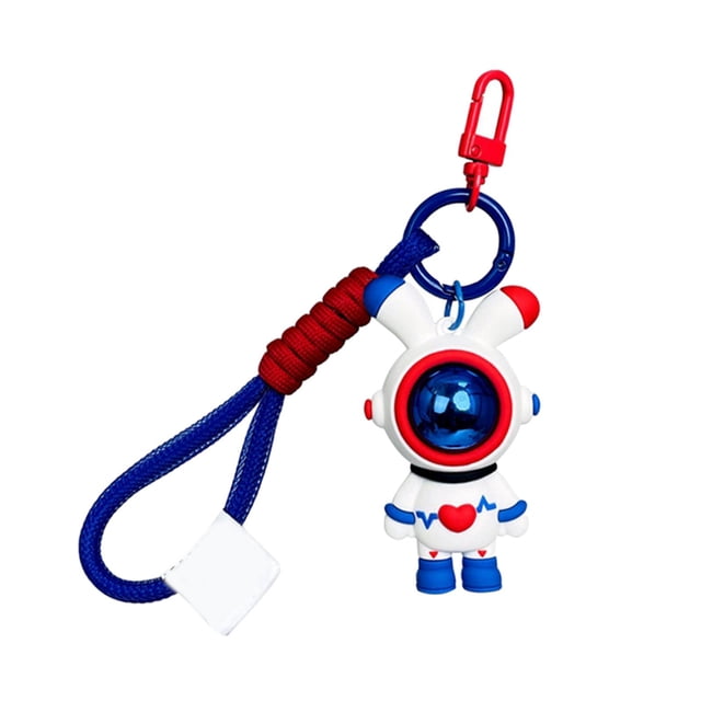 Cute Key Holder Car Key Bag Ornamento colgante, Delicado Creative Space Robot Astronaut Key Chain Keyring para regalos Decoración del Azul Hugo titular de la clave