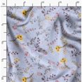 thumbnail image 2 of Soimoi Blue Poly Georgette Fabric Leaf Floral Print Fabric by the Yard 42 Inch Wide, 2 of 6