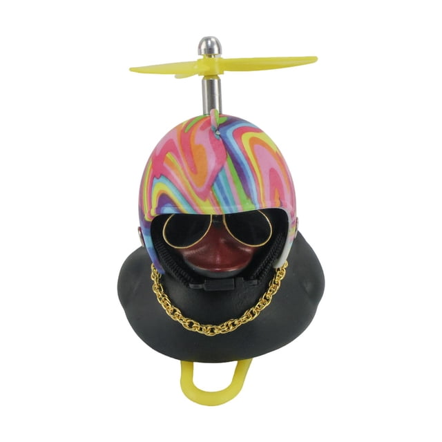 Pato Decorativo Negro Con Casco Modelo 12