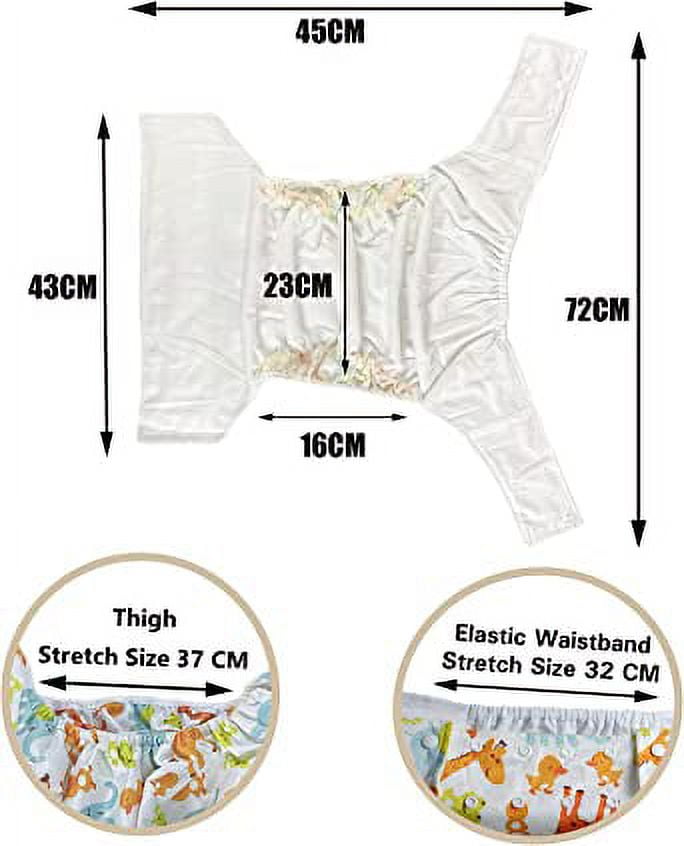 CutiePlusU Adult Cloth Diaper Washable Adult Pocket Nappy Cover Adjustable Reusable Breathable Leak Free - Cute Giraffe