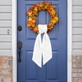 thumbnail image 6 of Wreath Sash for Front Door White Wave Cotton Wreath Satin Sash Garland Ribbon Accessories for Wreaths Yard Doorway Indoor Outdoor Bow Bridal Shower Home Decor,3.7 x 54 inch, 6 of 7