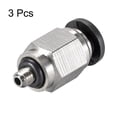 thumbnail image 3 of Straight Pneumatic Push to Quick Connect Fittings,M3 Male x 4mm Tube OD Silver Tone 3pcs, 3 of 3