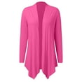 thumbnail image 4 of Ediodpoh Women's Sleeveless Cardigan Summer Lightweight Open Front Asymmetrical Vest Cardigan for Women Hot Pink L, 4 of 5