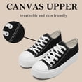 thumbnail image 2 of Women’s Men’s Platform Sneakers&nbsp;Low Top Canvas Shoes Unisex Adults Lace Up Casual Shoes Breathable Platform Walking Sneakers, 2 of 5