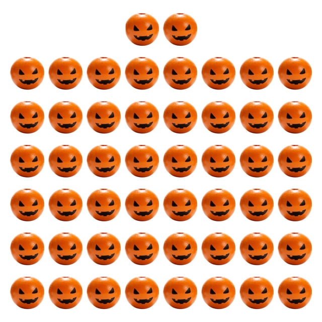 50 Piezas De Cuentas De Madera De Halloween Cuentas De Madera Para Casa De Campo DIY Artesanía Guirnalda Estilo A Sunnimix Cuentas de madera de Halloween