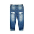 thumbnail image 2 of KIDSCOOL SPACE Baby Girls Jeans, Lace Patchwork Cuffed Bottom Ripped Denim Pants,Blue,3-4 Years, 2 of 6