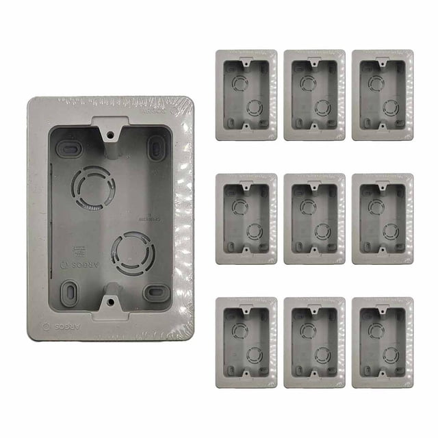 10 Pzs Caja Universal Con Fondo Pvc Red Electrico Canaleta blanco 12.3cm