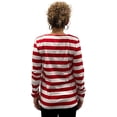 thumbnail image 4 of COUVER Women's Cotton Crew Neck Red White Stripe Long Sleeve Shirt, 1PC, M, 4 of 7
