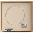 thumbnail image 3 of 6 1/4 inch Round Eye Hook Bangle Bracelet w/ St. Christopher/Coast Guard in Sterling Silver, 3 of 3
