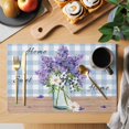 thumbnail image 2 of Purple Lavender Placemats Set of 6, Spring Daisy Butterfly Plants Watercolor Blue Placemats for Dining Table, Place Mats for Kitchen Tabletop, Waterproof Wipeable Dining Table Mats Set, 2 of 9
