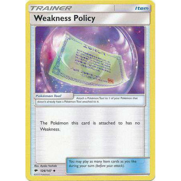 Pokemon Burning Shadows Weakness Policy #126