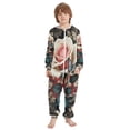 thumbnail image 2 of BZSMCE Unisex One-piece Pajama Cotton Sleepwear Rose and Butterfly Elegance Printed, 2 of 8