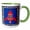 Green/White, variant on 3drose, Five, Rocket, 11oz Two-tone Blue Mug