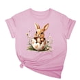 thumbnail image 1 of Tops de Cuello Alto para las Mujeres Amante Impreso Camiseta Cuello Redondo Manga Corta, Poliéster Spandex, 1 of 7