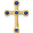 thumbnail image 1 of 14K Yellow Gold Sapphire Cross Chain Slide (Width 14.2) (Length 19) - Jbsp, 1 of 5