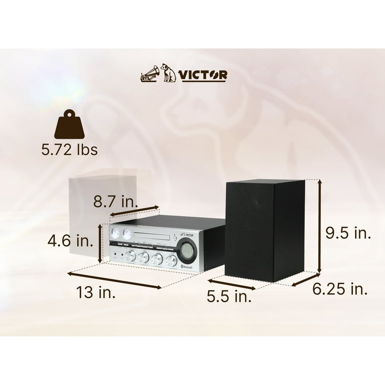 VICTOR Milwaukee 50W Bluetooth Stereo System with CD/MP3 Player