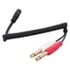 thumbnail image 2 of Cable hembra de 3,5 mm a 2 macho de 6,35 mm Cable retráctil con resorte Cable adaptador de mezclador estéreo de canal izquierdo derecho de 2,6 pies, 2 of 8