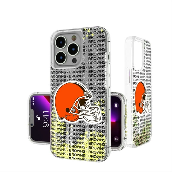 Cleveland Browns iPhone Text Backdrop Design Glitter Case