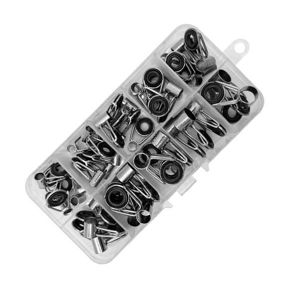 45Pcs Fishing Rod Repair Kits Fishing Rod Guides Top Rings Wear Resistant Ceramic Guide Rings Ceramic Rings Rod Tip Guide