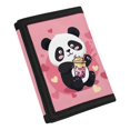 thumbnail image 2 of CHAQLIN Panda Bubble Tea Children's Wallet, Polyester Trifold Card Wallet for Sports, Portable Foldable Kids Trifold Wallet, 2 of 6