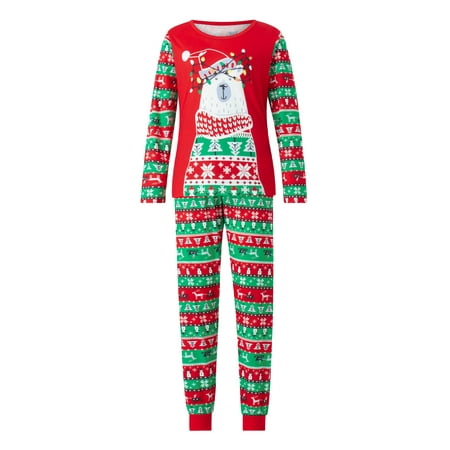 

Ma&Baby Matching Parent-Child Christmas Pajamas Long Sleeve Christmas Family Bear Pajamas/Romper Outfits
